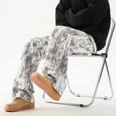 Hearujoy Corduroy Pants Men Oversized Retro Tie Dye Pants Men Japanese Streetwear Hip-hop Loose Wide Leg Pants Mens Vintage Trousers